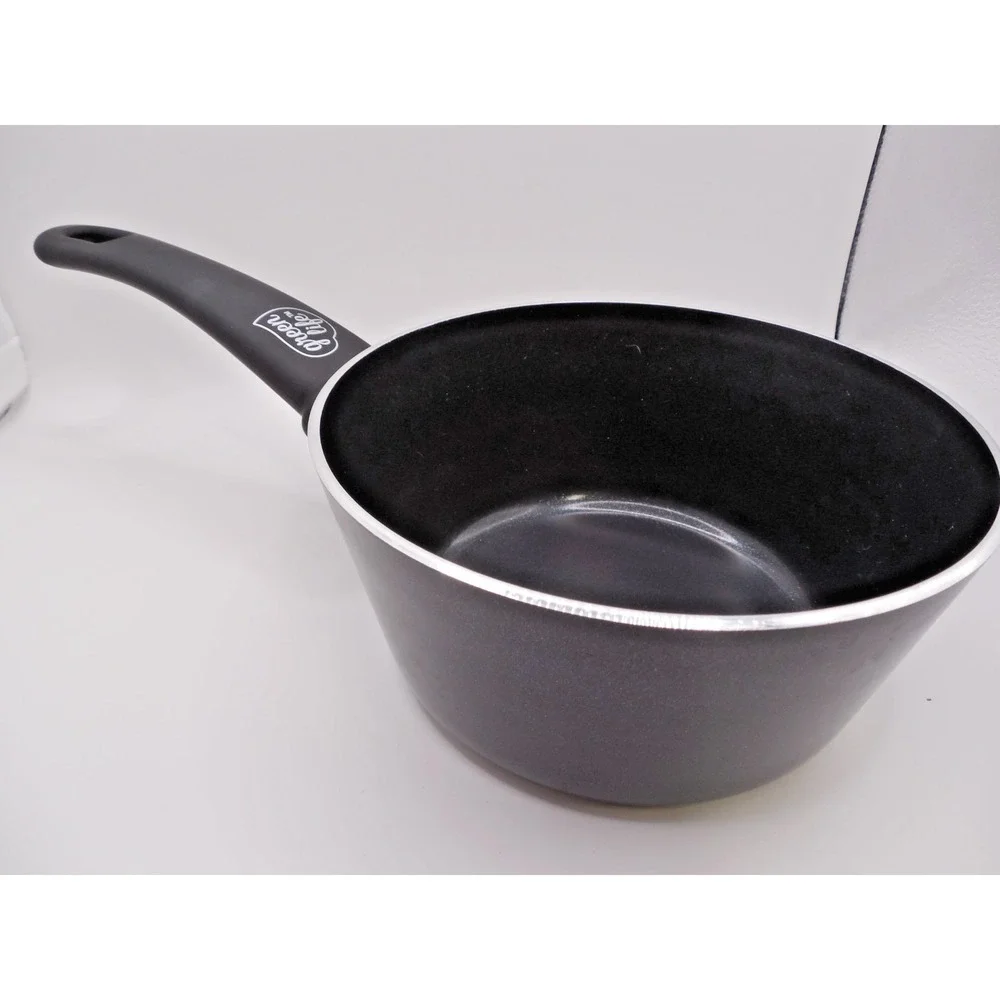 Green Life 6.25 Inch Black Ceramic Non-Stick Sauce Pan Soft Grip Handle
